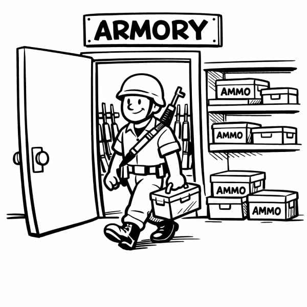 Army Man Taking Weapons Without Proper Access Control