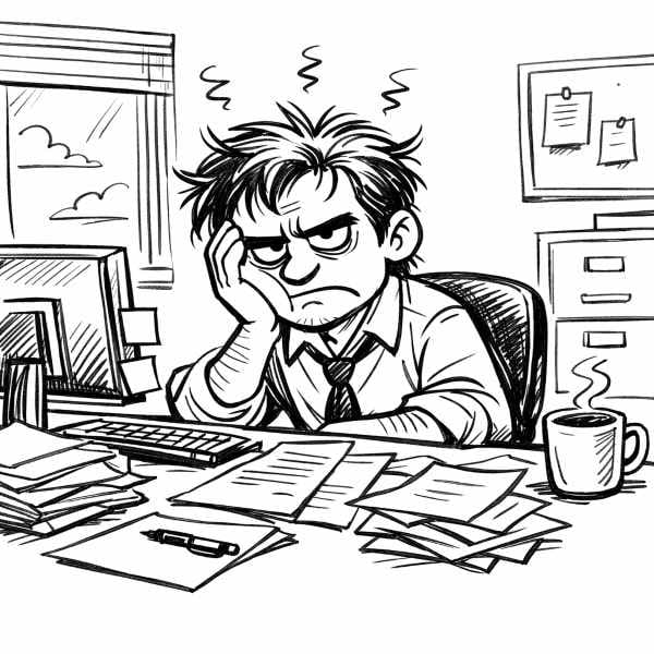 Office Employee Frustrated Not Finding Files